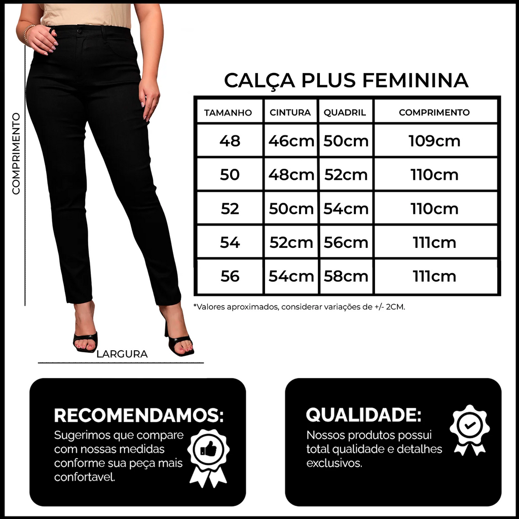 Calça Jeans Plus Size Rasgada Onix Feminina