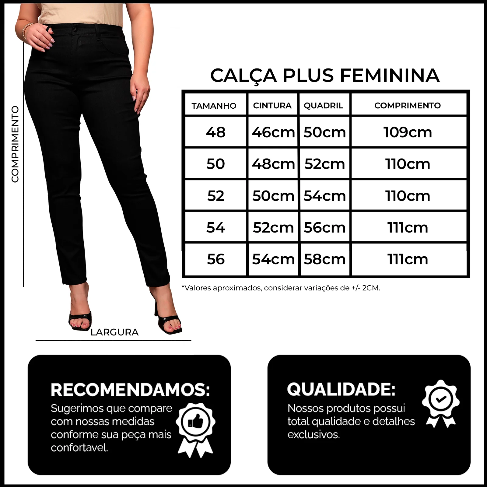 Calça Jeans Plus Size Rasgada Onix Feminina