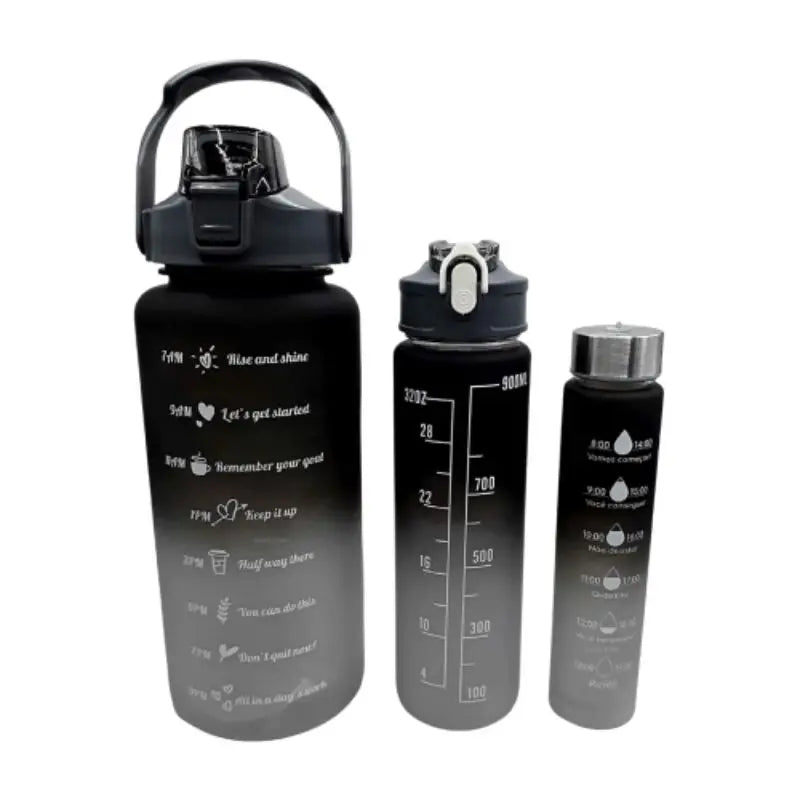 Kit 3 Garrafas de Água Squeeze 2000ml + 900ml + 300ml
