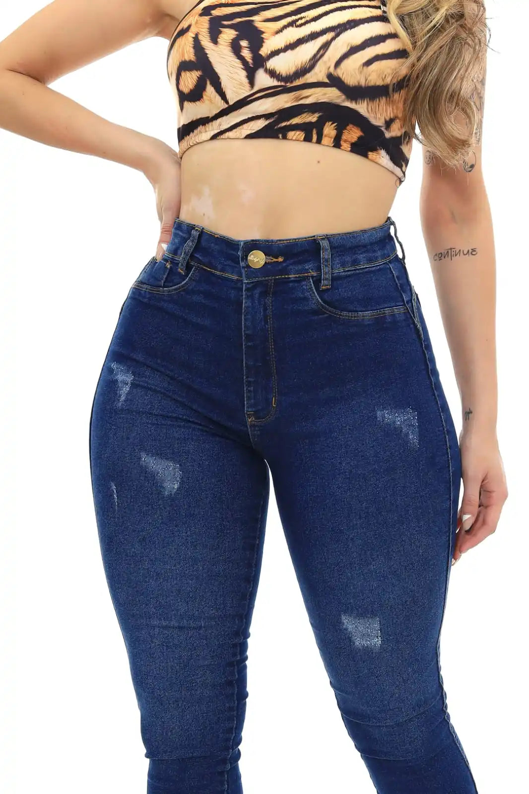 Calça Jeans Feminina Skinny Azul Levanta Bumbum Premium