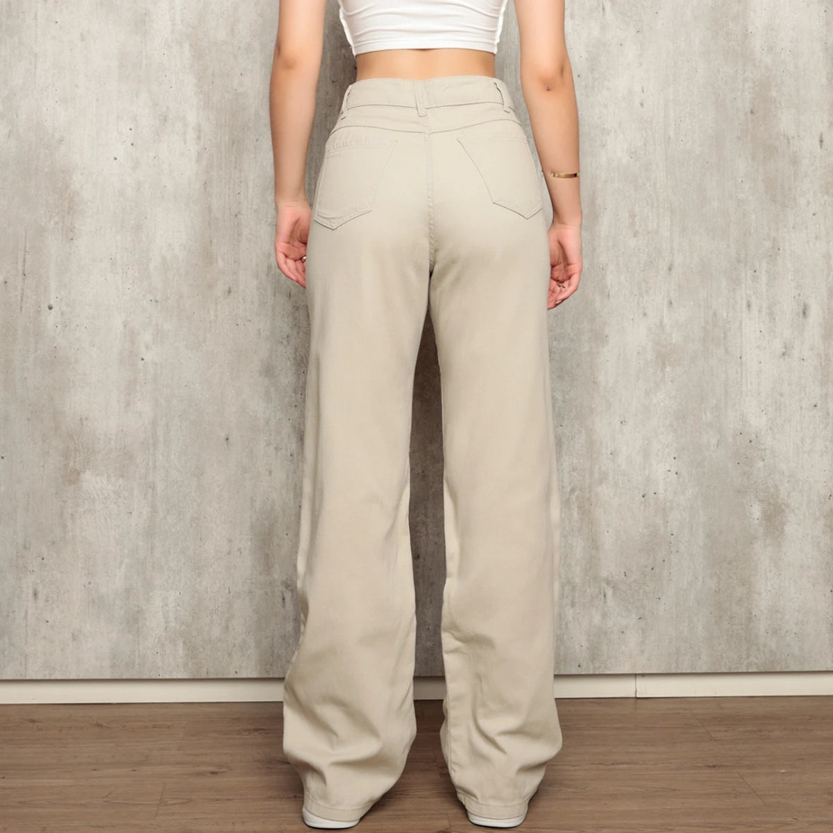 Calça Wide Leg Sarja Pantaloma Feminina