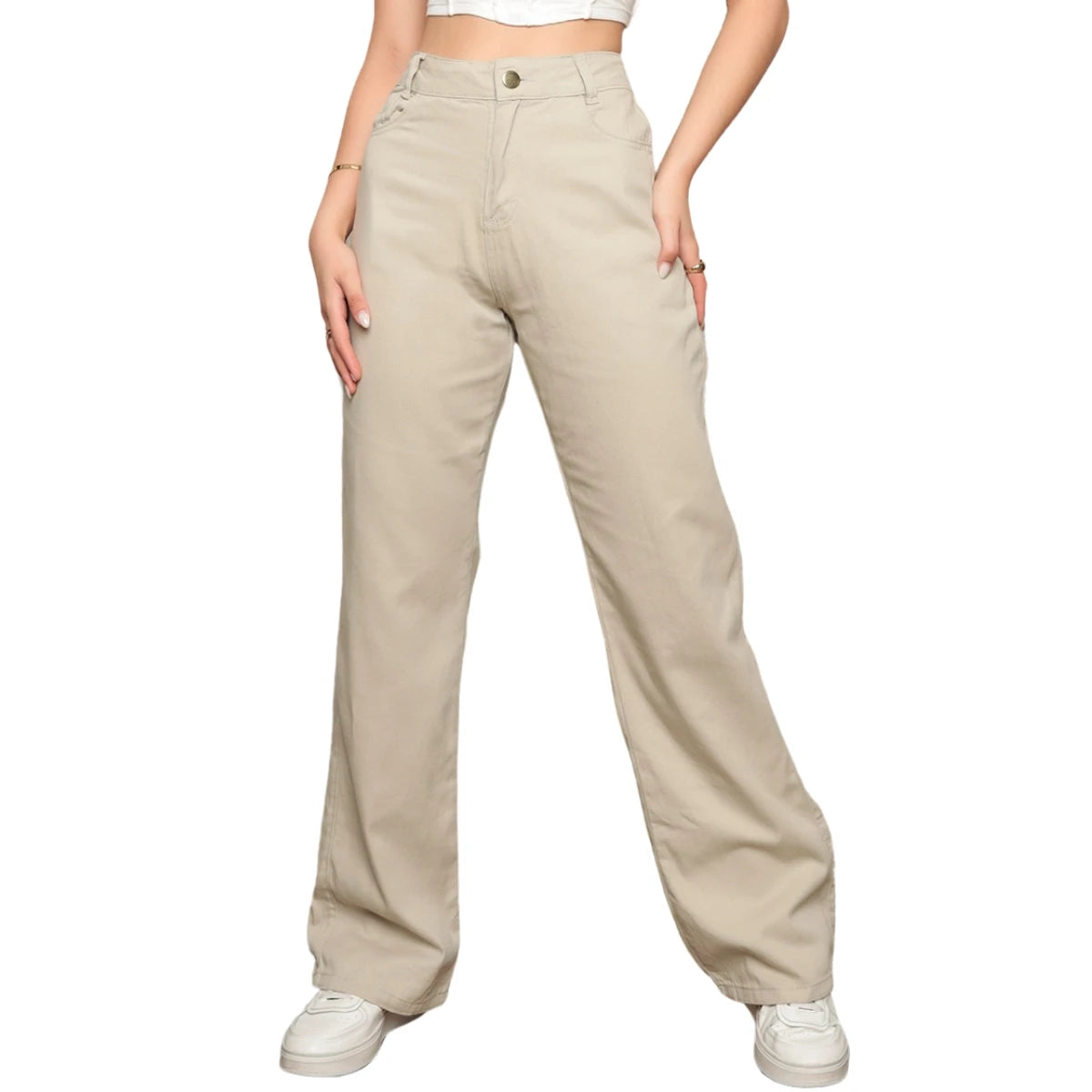 Calça Wide Leg Sarja Pantaloma Feminina