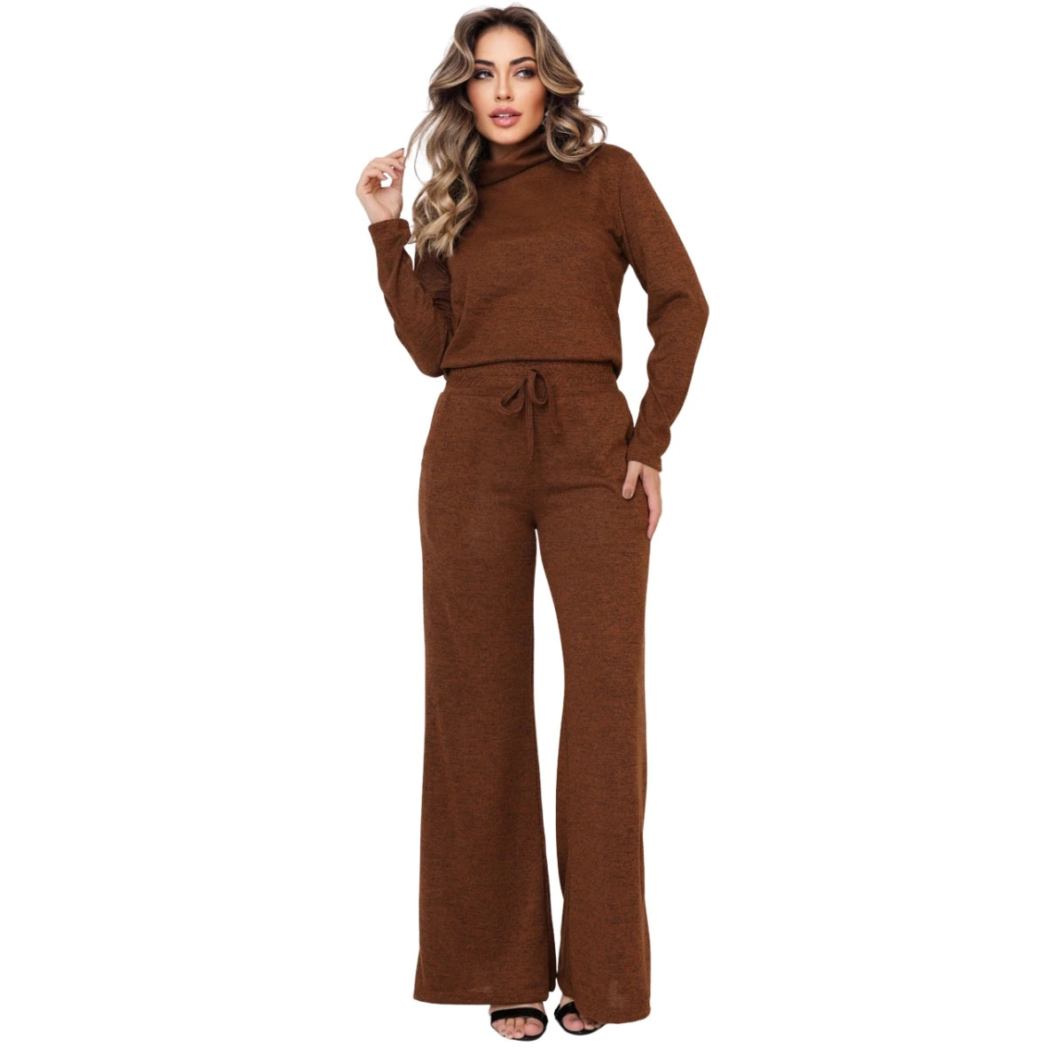 Pantalona Calça e Blusa de Gola Alta