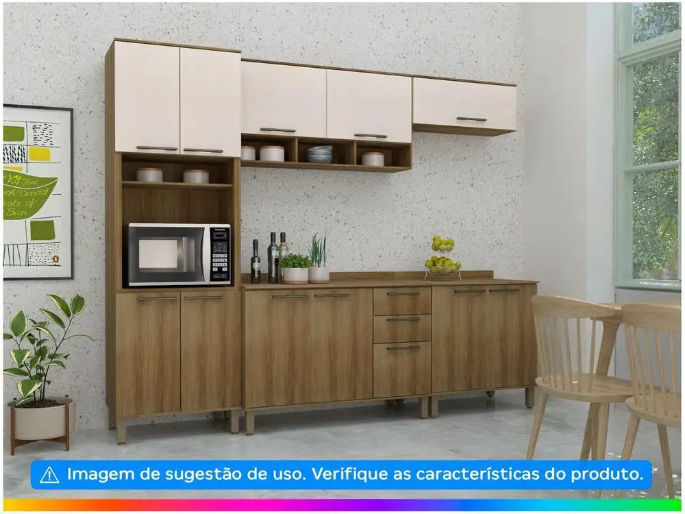 Balcão de Cozinha Luciane com Tampo para Cooktop - 2 Portas Switzerland