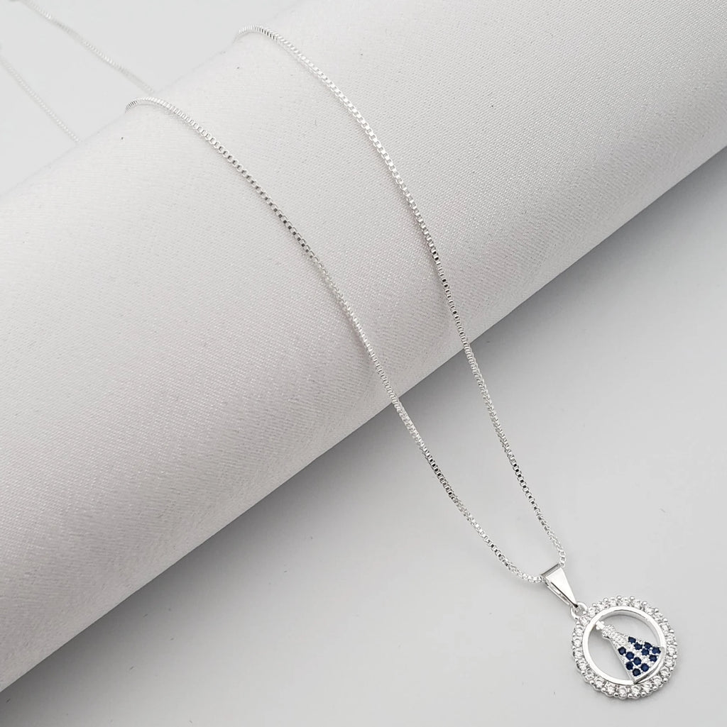 Colar Gargantilha Banhada a Prata Nossa Senhora 1000