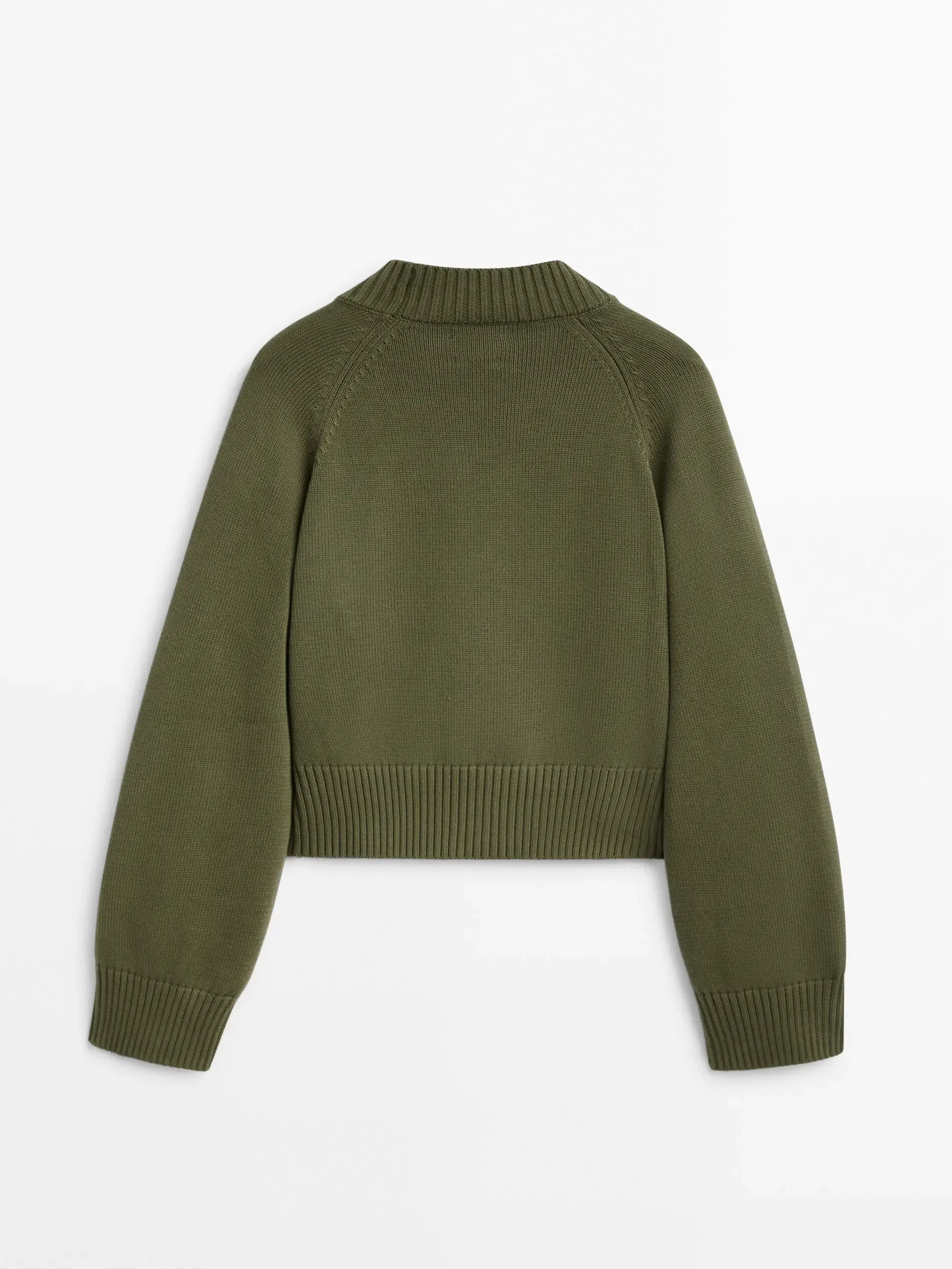 Cardigan de Tricô Decote V - Ajustado Cor Sólida Feminino