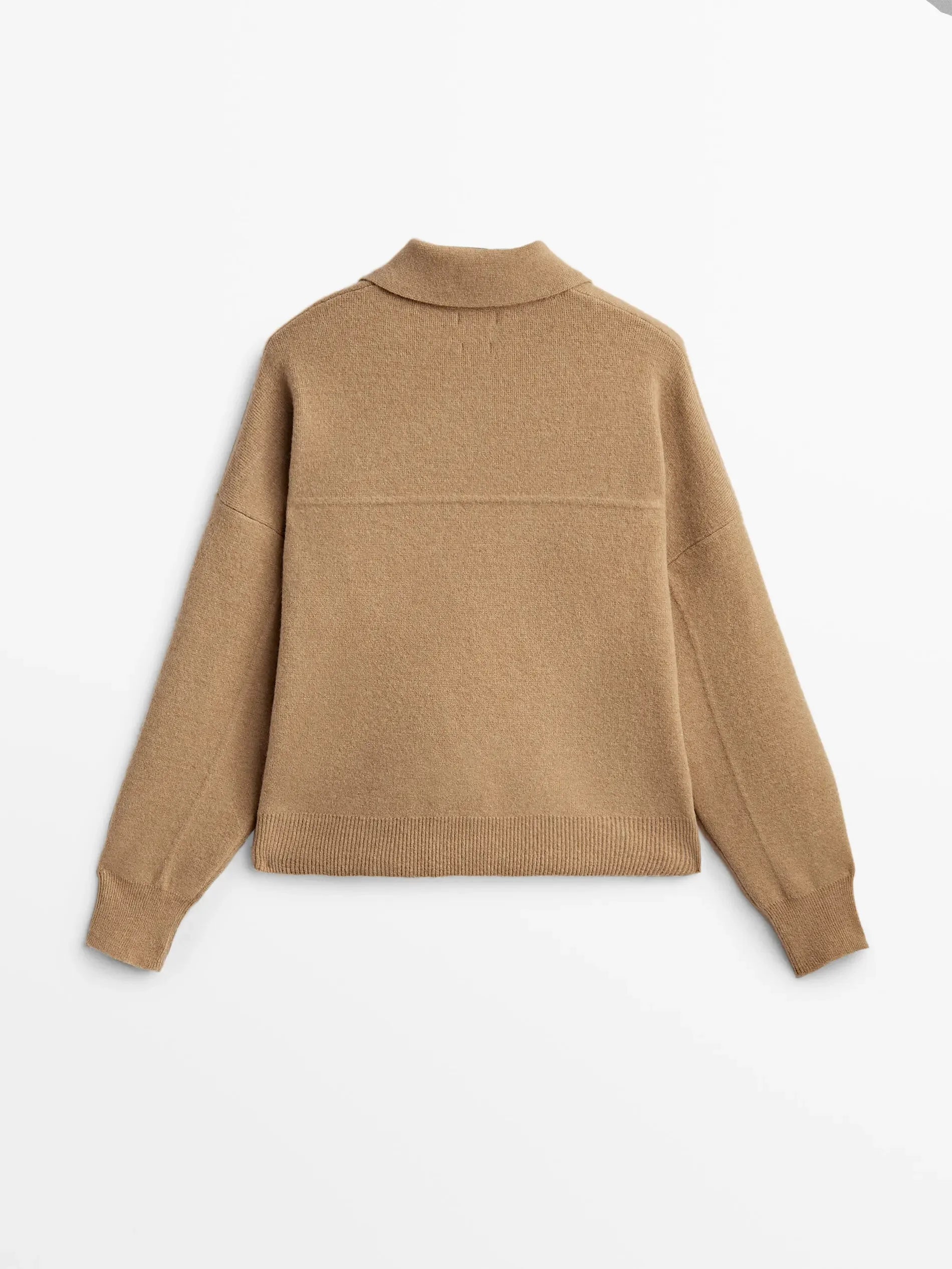 Cardigan de Tricô Pilot Mistura de Lã - Casual Feminino Manga Curta