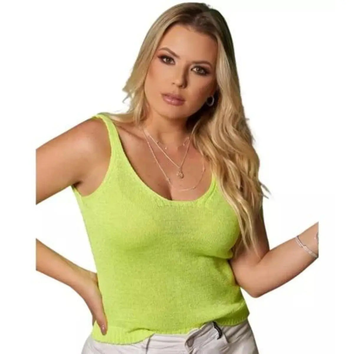 Blusa Tricot Lurex Color Feminina