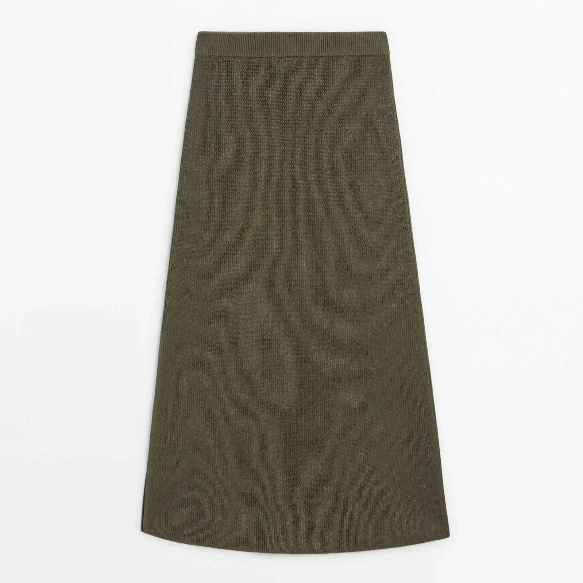 Saia de Tricô Retrô Old Money - Midi Reta Elegante Feminina