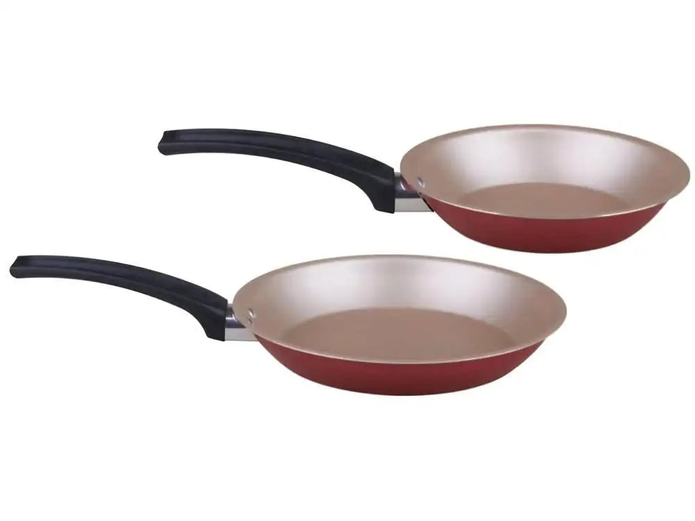 2 Pieces Magnific Cherry Aluminum Panelux Nonstick Frying Pits Set