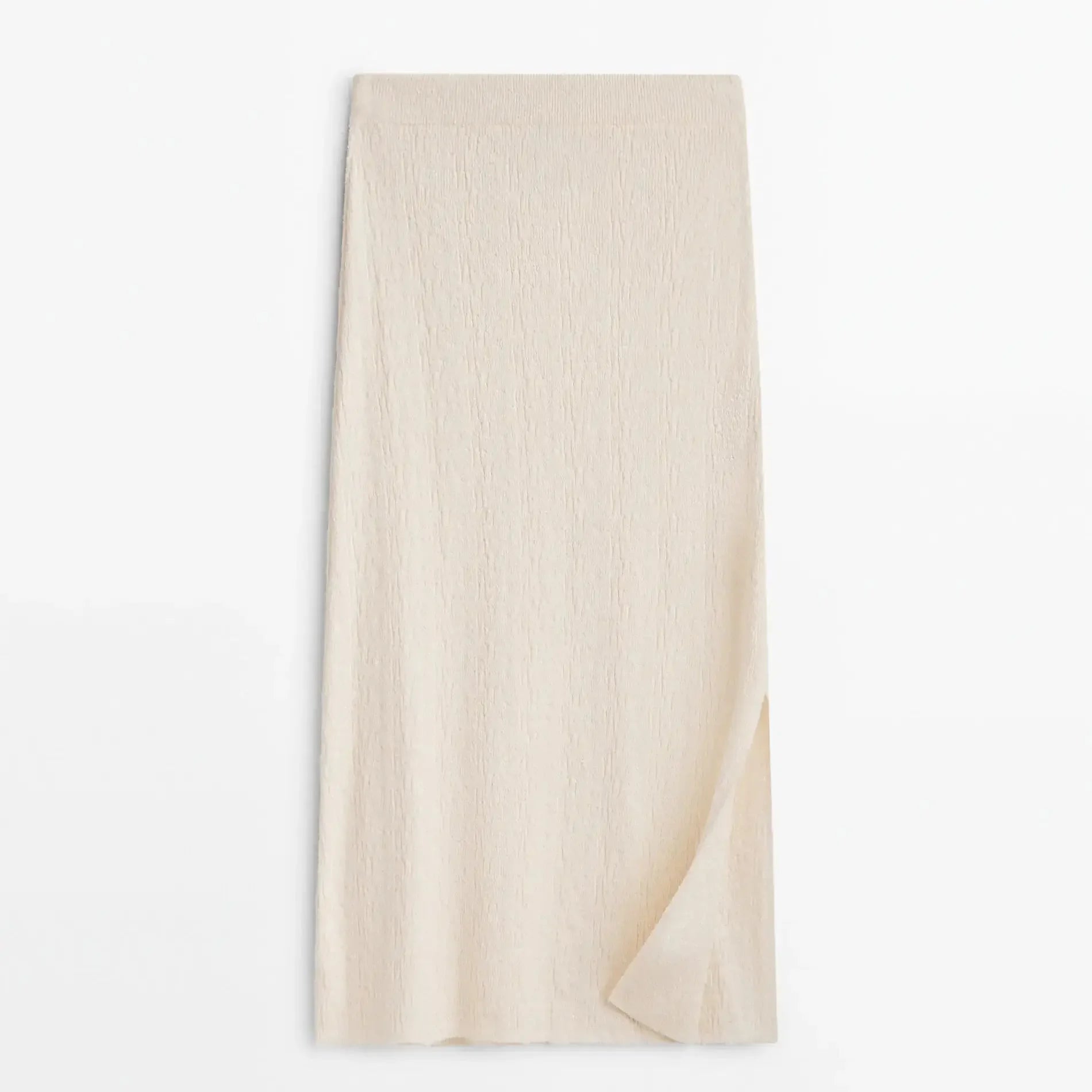 Saia de Tricô Texturizada Midi - Cor Sólida Feminina Elegante