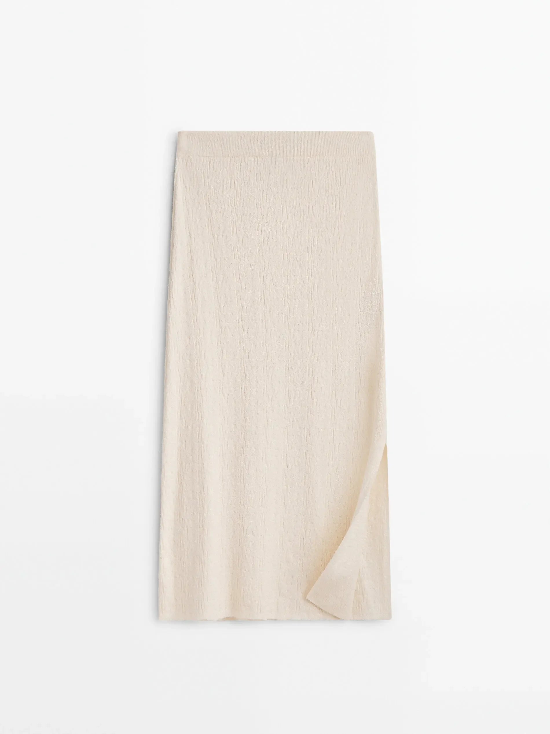 Saia de Tricô Texturizada Midi - Cor Sólida Feminina Elegante