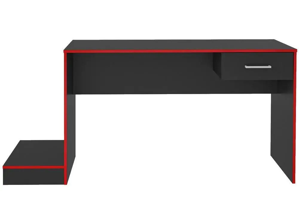 Table Gamer Artely Black and Red 1 Drawer
