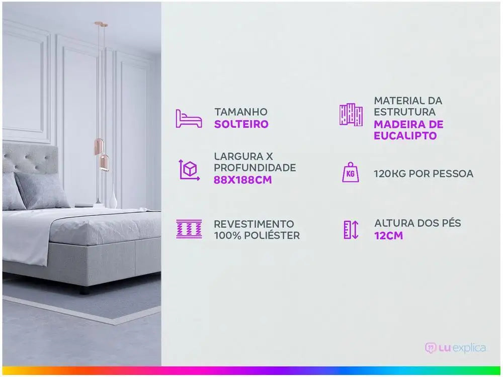 Base Single Bed Box Umaflex 88x38x188cm