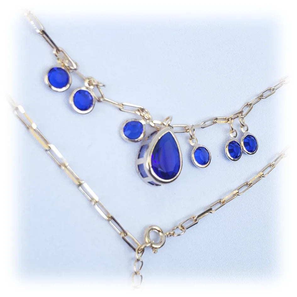 Colar Gargantilha Banhado a Ouro 18K Pedras Agrilico