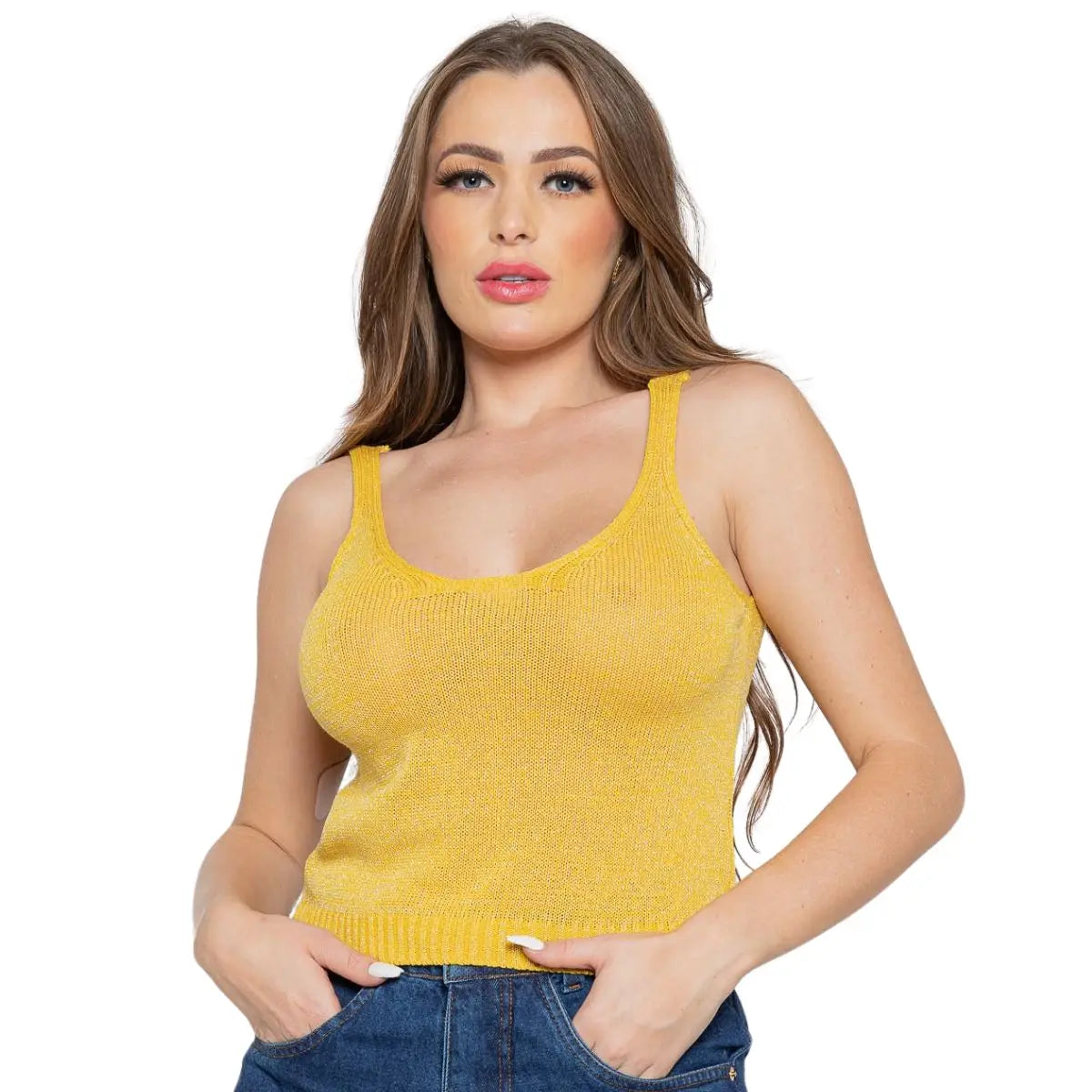 Blusa Tricot Lurex Color Feminina