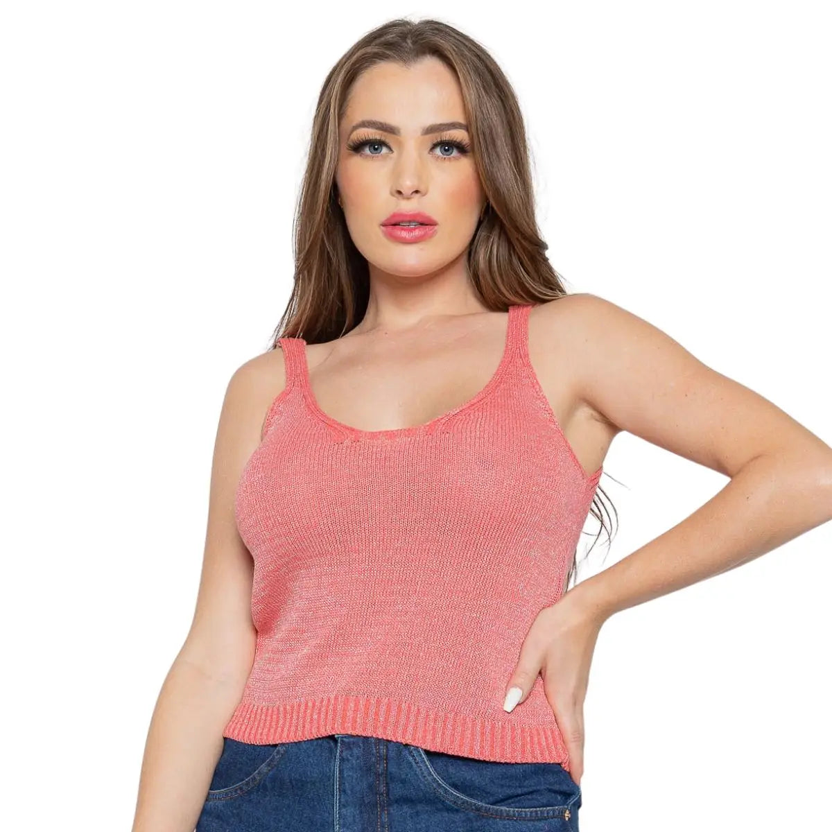 Blusa Tricot Lurex Color Feminina