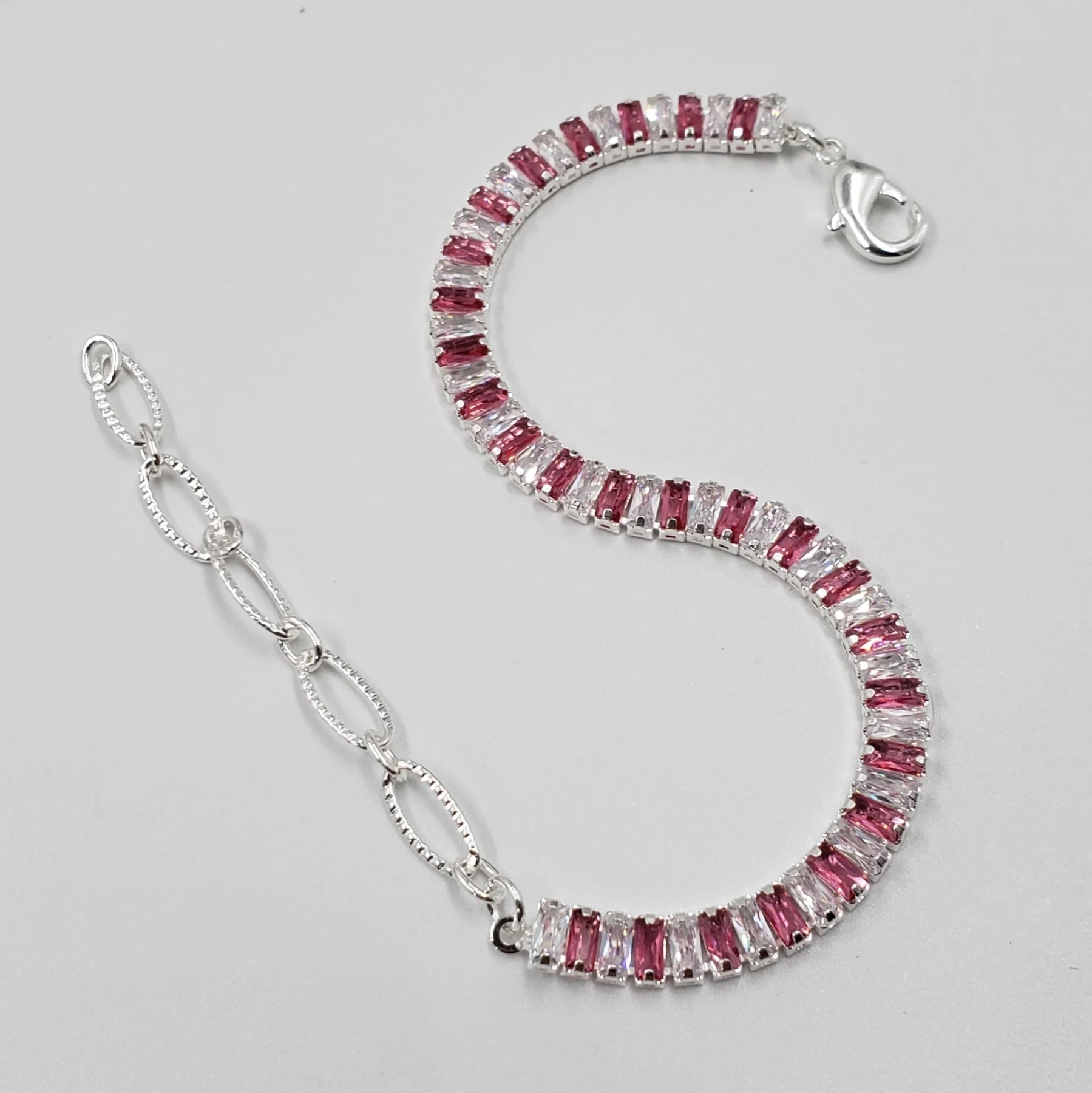 Pulseira Riviera de folheado de prata 1000 de 4 mm com zircônia