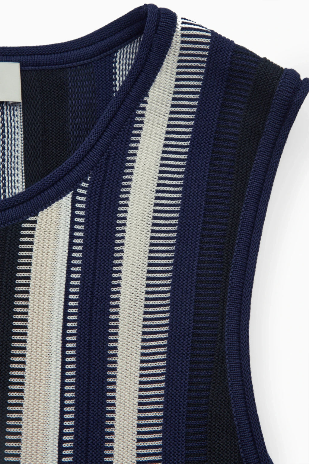 Colete de Tricô Listrado Vertical - Casual Feminino Verão