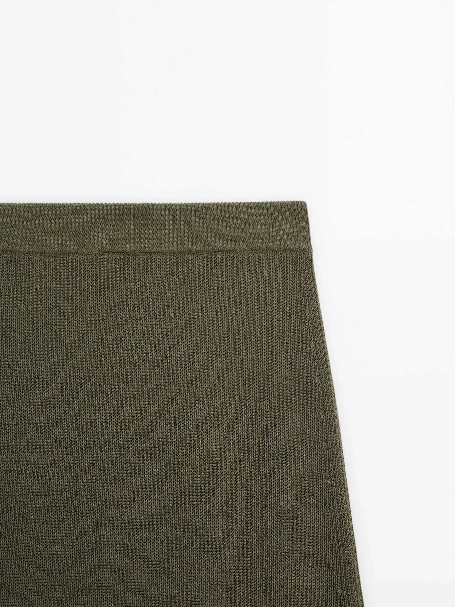 Saia de Tricô Retrô Old Money - Midi Reta Elegante Feminina