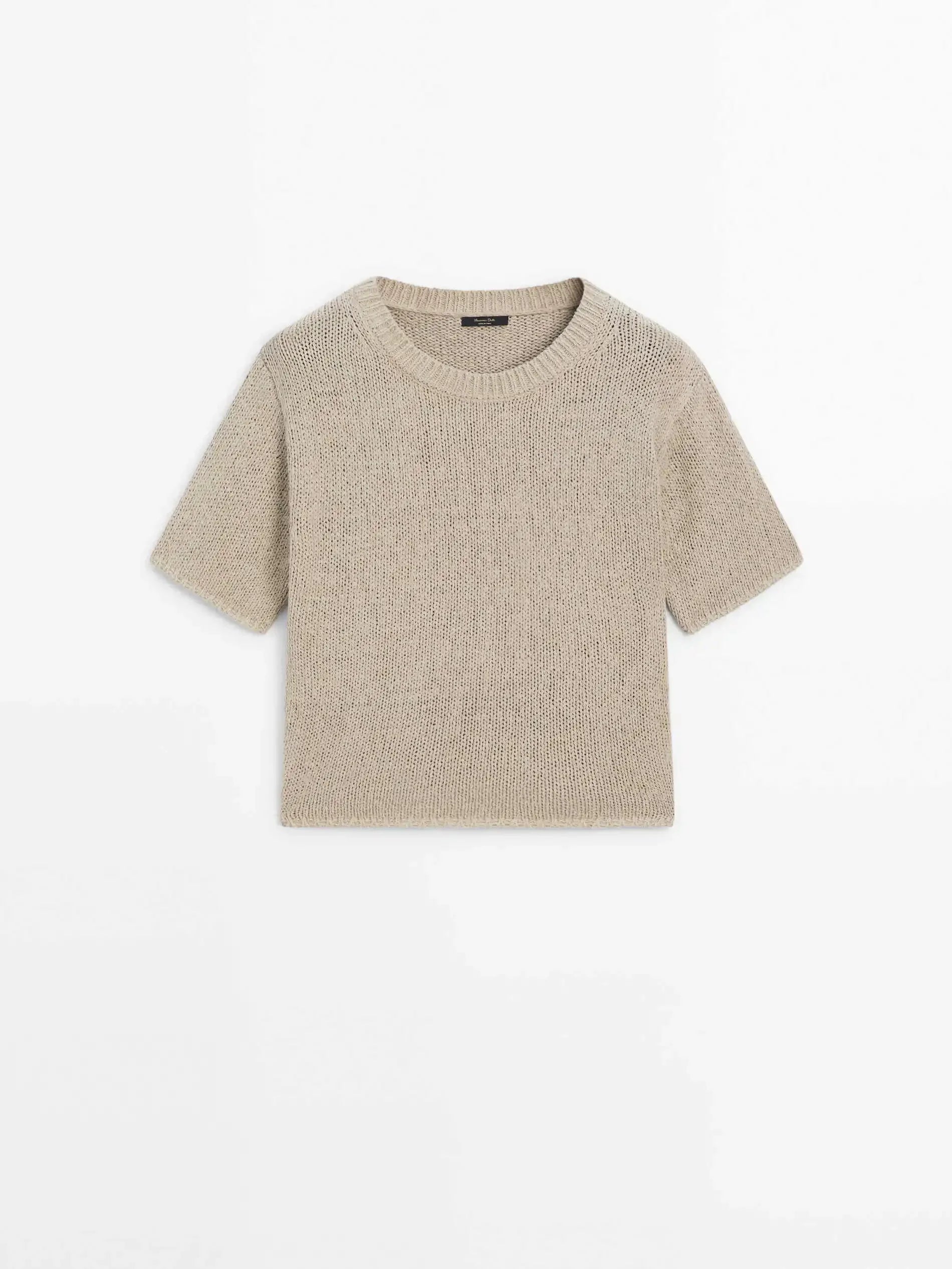 Suéter Básico Marrom Gola Redonda - Manga Curta Casual Feminino