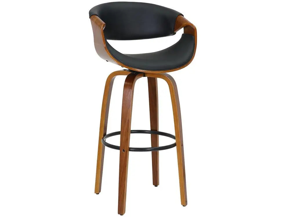 Banqueta média giratória de madeira preta Otello DSG-004