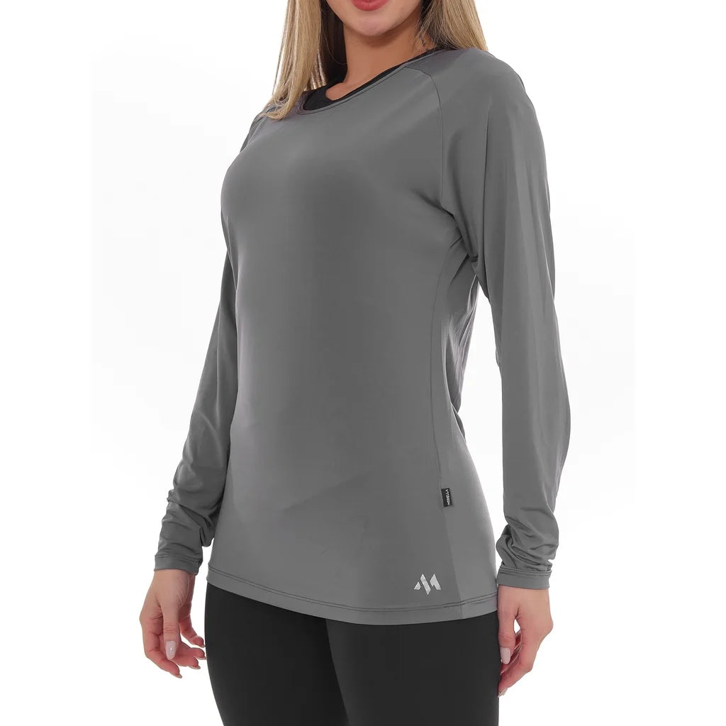 Camiseta Feminina Manga Longa Proteção UV 30 Chumbo