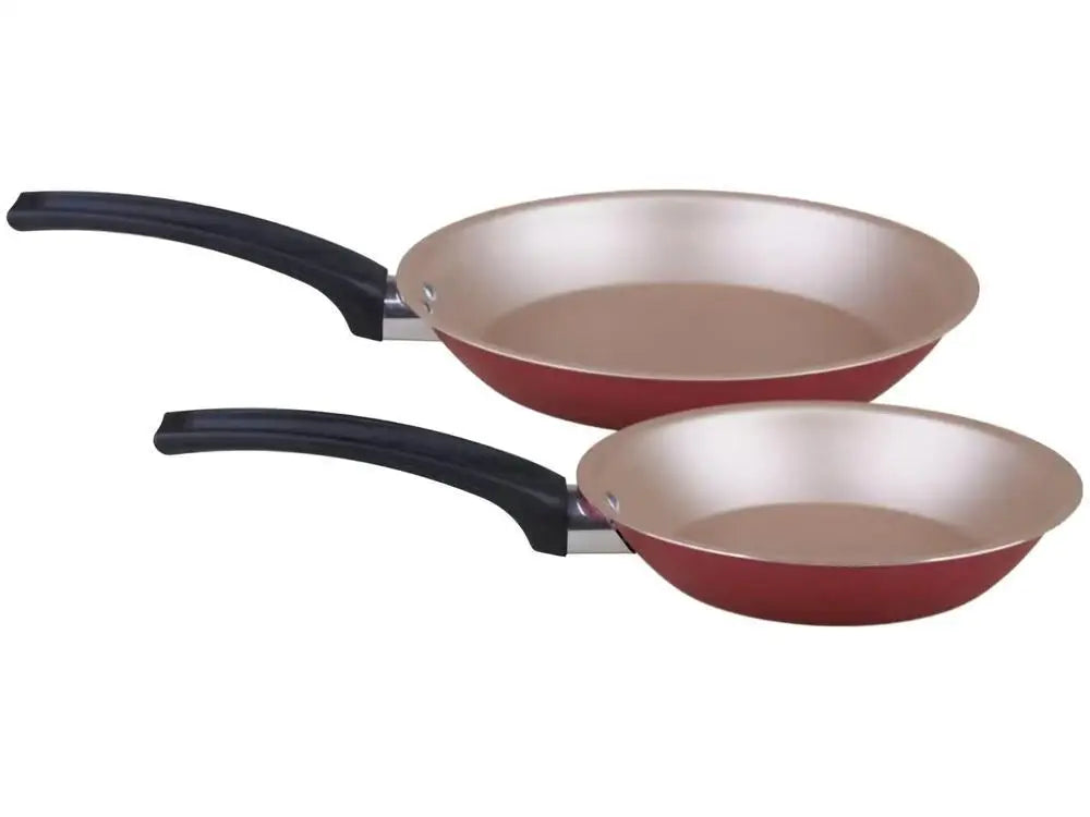 2 Pieces Magnific Cherry Aluminum Panelux Nonstick Frying Pits Set