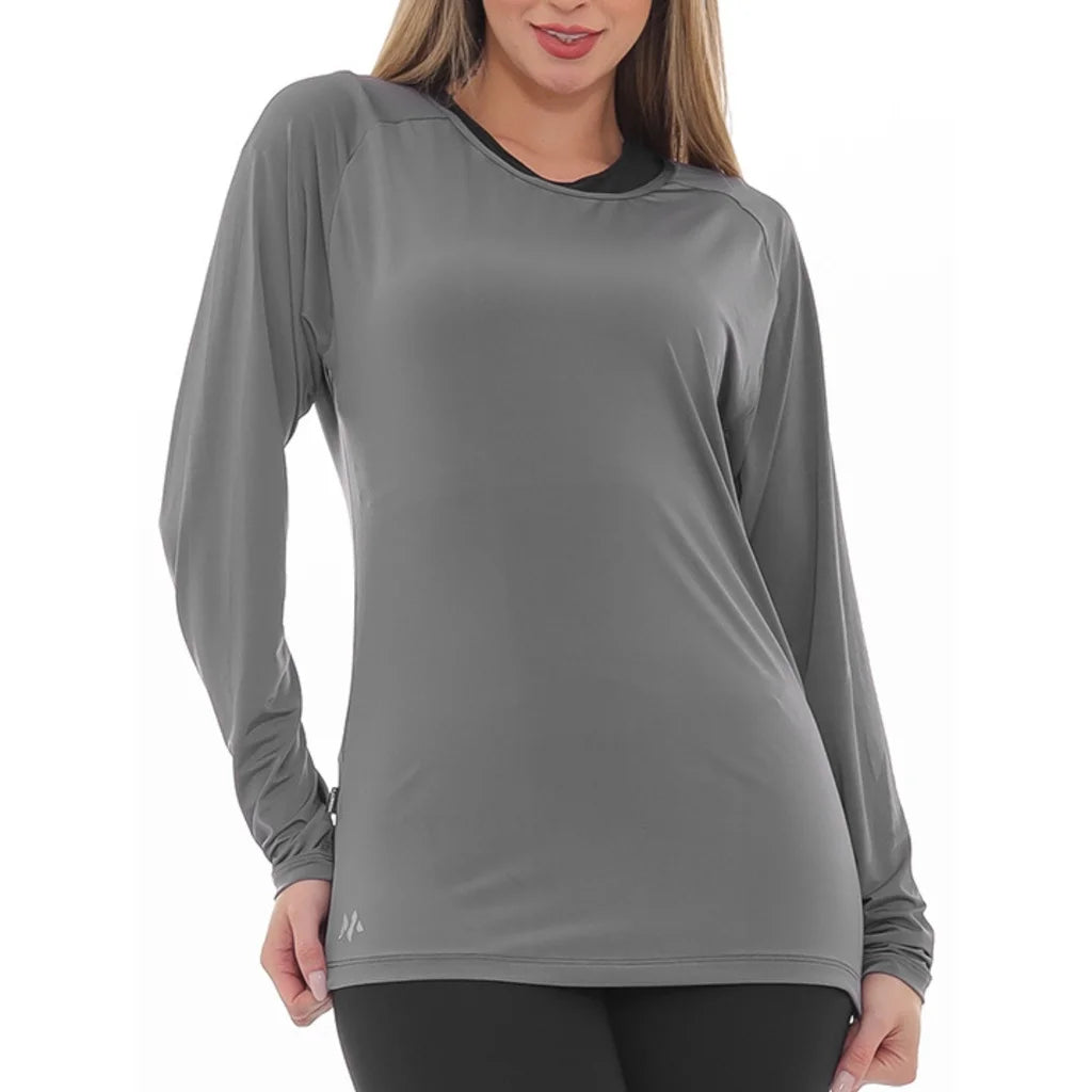 Camiseta Feminina Manga Longa Proteção UV 30 Chumbo
